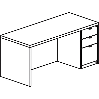 Lorell Prominence 2.0 Right-Pedestal Desk (LLRPD3672RSPGE)