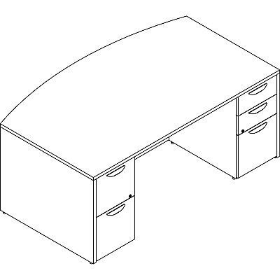 Lorell Prominence 2.0 Bowfront Double-Pedestal Desk (LLRPD4272DPGE)