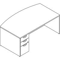 Lorell Prominence 2.0 Bowfront Left-Pedestal Desk (LLRPD4272LSPBGE)