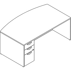 Lorell Prominence 2.0 Bowfront Left-Pedestal Desk (LLRPD4272LSPBGE)