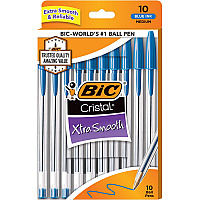 BIC Cristal Ballpoint Stick Pens (BICMSP10BE)