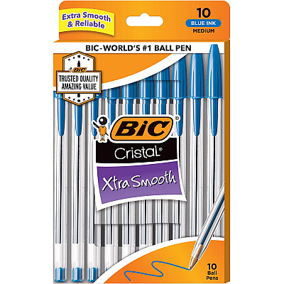 BIC Cristal Ballpoint Stick Pens (BICMSP10BE)