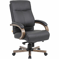 Lorell Executive High-Back Wood Finish Office Chair (LLR69590)