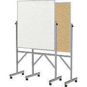 Ghent Reversible Cork Bulletin Board/Non-Magnetic Whiteboard with Aluminum Frame (ARMK43)