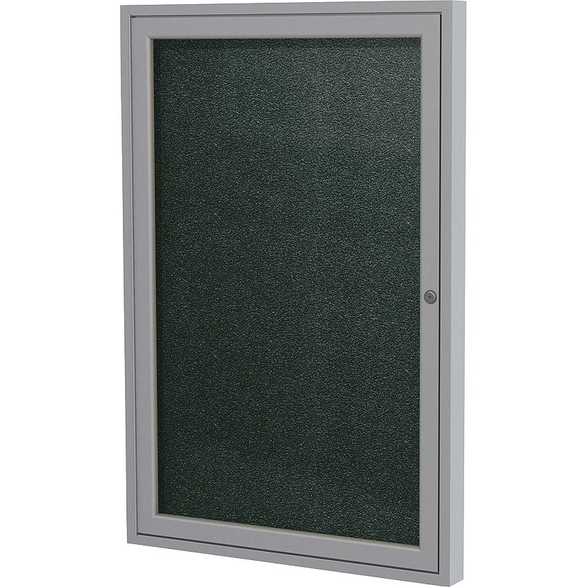 Ghent 1 Door Enclosed Vinyl Bulletin Board with Satin Frame (PA13630VX183)