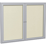 Ghent 2 Door Enclosed Vinyl Bulletin Board with Satin Frame (PA23648VX185)