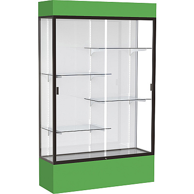 Waddell Lighted Floor Case, White Back w/ Dark Bronze Frame & Colored Base (3174WBBZKG)