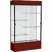 Waddell Lighted Floor Case, White Back w/ Dark Bronze Frame & Colored Base (3174WBBZMN)