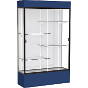 Waddell Lighted Floor Case, White Back w/ Dark Bronze Frame & Colored Base (3174WBBZNY)