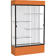 Waddell Lighted Floor Case, White Back w/ Dark Bronze Frame & Colored Base (3174WBBZOR)