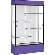 Waddell Lighted Floor Case, White Back w/ Dark Bronze Frame & Colored Base (3174WBBZPE)