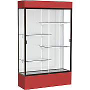 Waddell Lighted Floor Case, White Back w/ Dark Bronze Frame & Colored Base (3174WBBZRD)