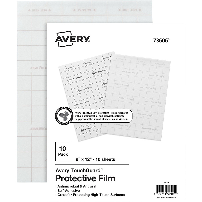 Avery TouchGuard Protective Film Sheets (AVE73606)