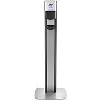 PURELL MESSENGER ES8 Silver Panel Floor Stand with Dispenser (GOJ7318DSSLV)