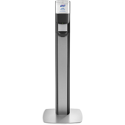 PURELL MESSENGER ES8 Silver Panel Floor Stand with Dispenser (GOJ7318DSSLV)