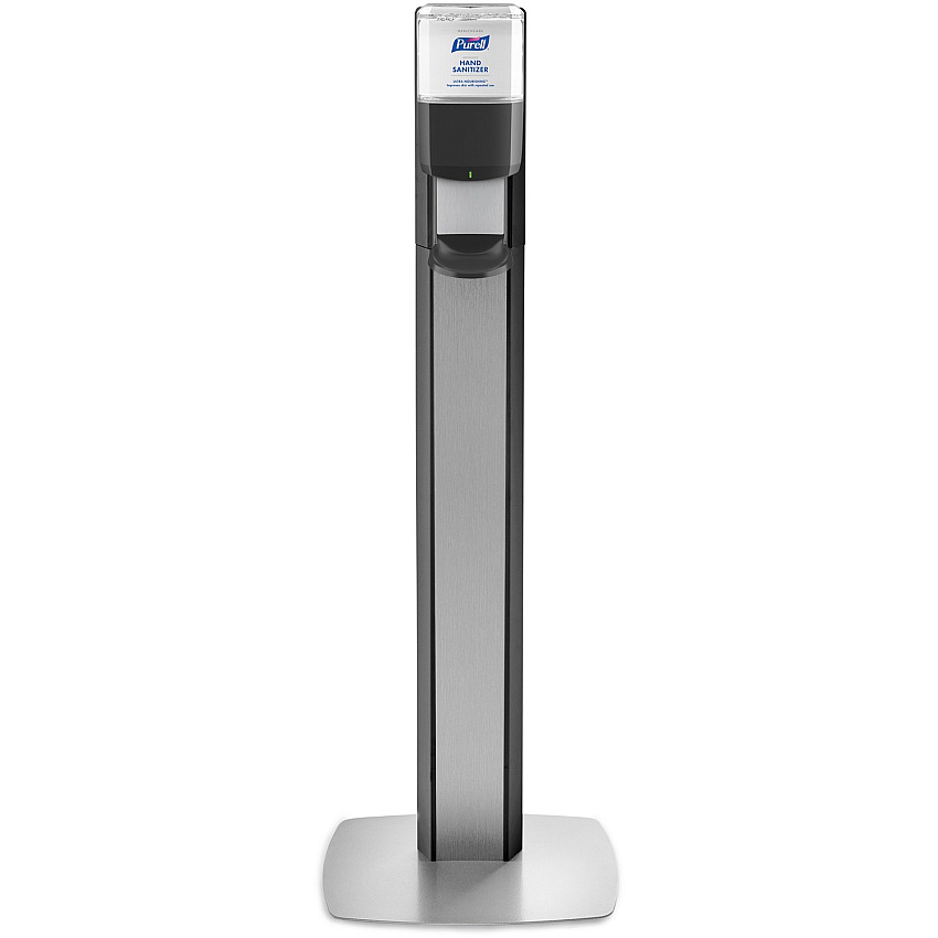 PURELL MESSENGER ES6 Silver Panel Floor Stand with Dispenser (GOJ7316DSSLV)