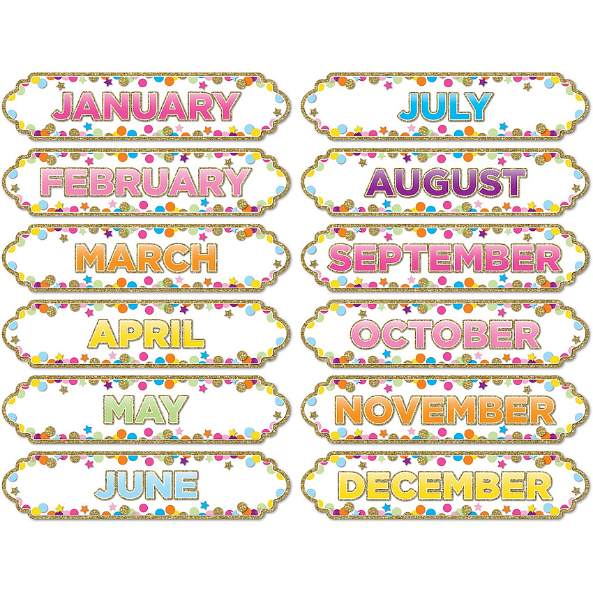 Ashley Magnetic Confetti Months Timesavers (ASH19008)