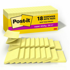 Post-it Super Sticky Dispenser Notes - Canary Yellow (R33018SSCYCP)