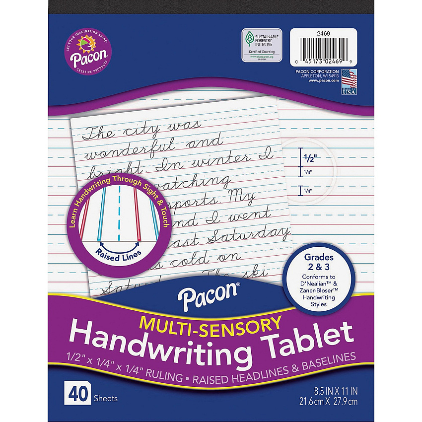 Pacon Multi-Sensory Ruled Handwriting Tablet (PACP2469)