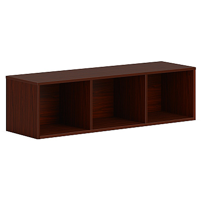 HON Mod Wall Mounted Storage | Open | 48"W | Traditional Mahogany Finish (HONPLWMH48LT1)