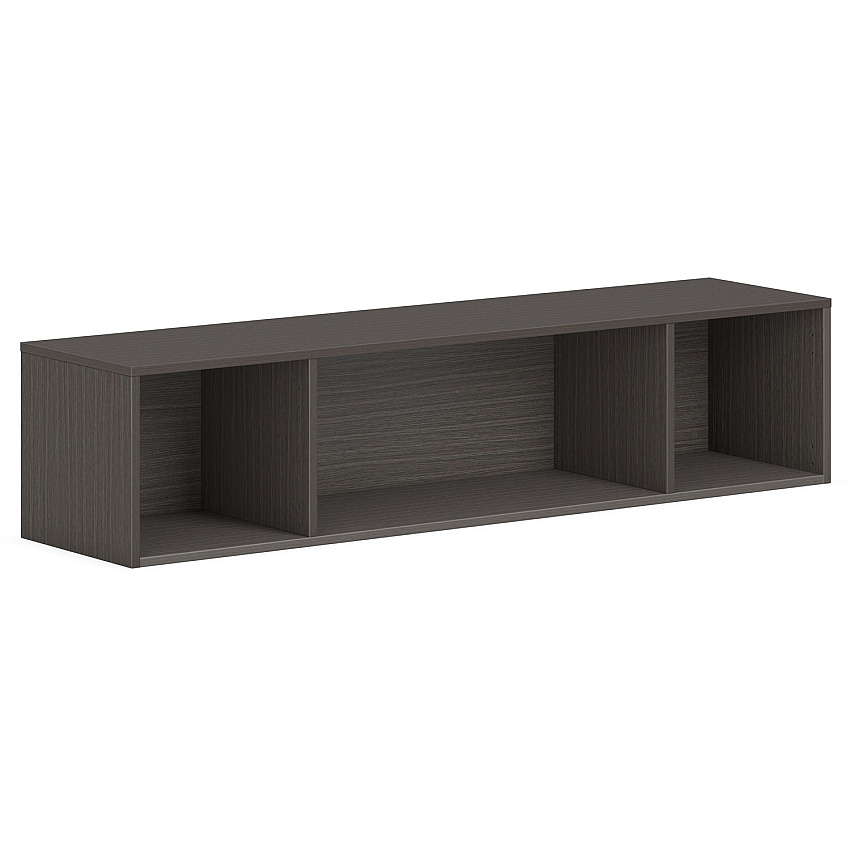 HON Mod Wall Mounted Storage | Open | 60"W | Slate Teak Finish (HONPLWMH60LS1)