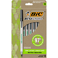 BIC Ecolutions Round Stic Ball Point Pen (BICGSME10BK)