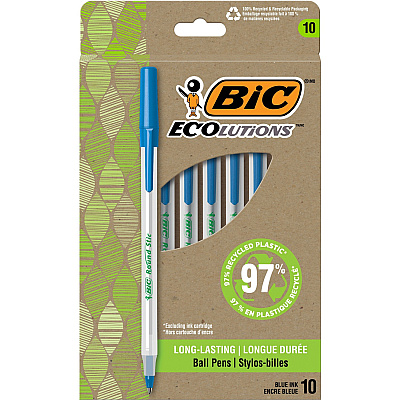 BIC Ecolutions Round Stic Ball Point Pen (BICGSME10BE)