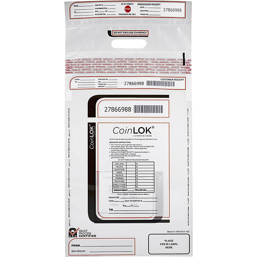 CONTROLTEK CoinLOK Plastic Coin Bags (CNK585407)
