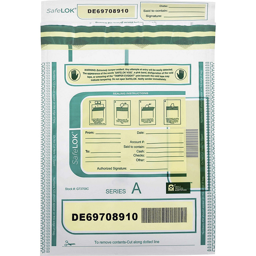 CONTROLTEK SafeLOK Tamper-Evident Deposit Bags (CNK585087)