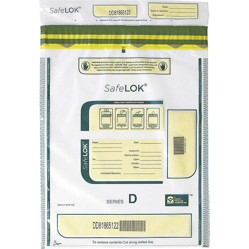CONTROLTEK SafeLOK Tamper-Evident Deposit Bags (CNK585093)