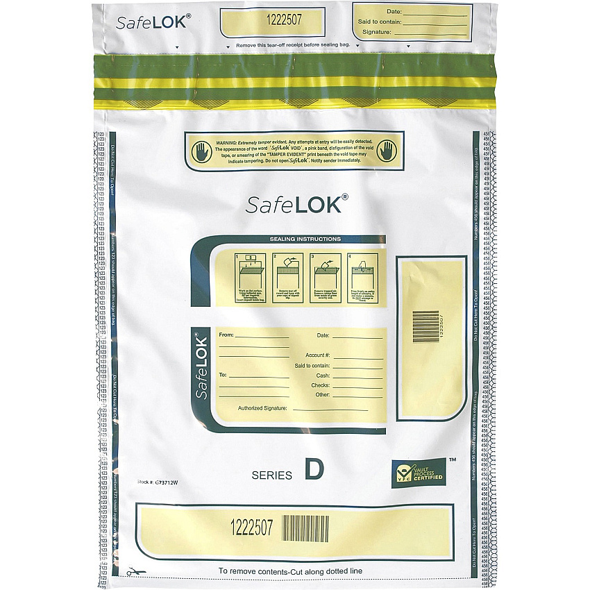 CONTROLTEK SafeLOK Tamper-Evident Deposit Bags (CNK585094)