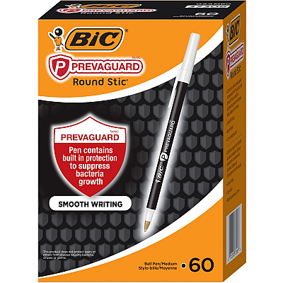 BIC PrevaGuard Round Stic Ballpoint Pen (BICGSAM60BK)