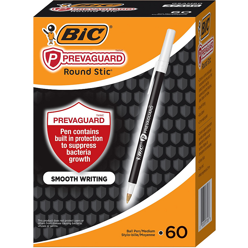 BIC PrevaGuard Round Stic Ballpoint Pen (BICGSAM60BK)