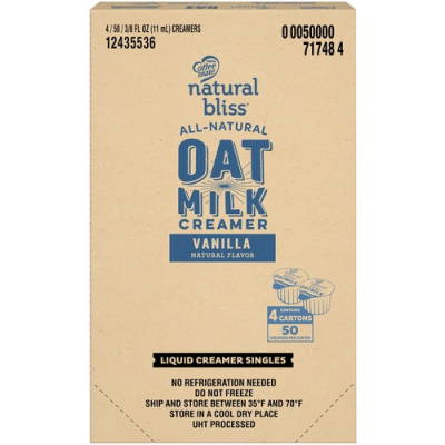 Coffee-mate Coffee-mate Natural Bliss Vanilla Oat Milk Liquid Creamer - Single-Serve Tubs (71748CT)
