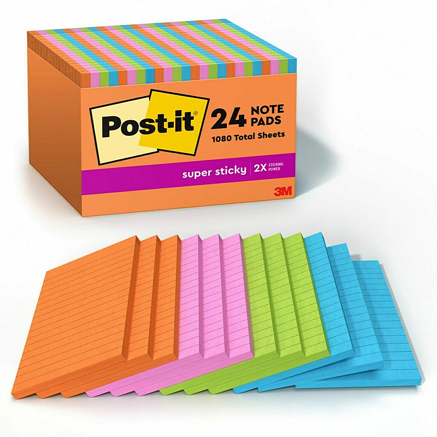 Post-it Super Sticky Notes - Energy Boost Color Collection (MMM66024SSAUCP)
