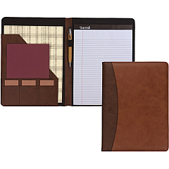 Samsill Two-Tone Padfolio, Resume Portfolio, Business Portfolio, with 8.5 x 11" Writing Pad, Brown and Dark Brown (SAM71656)