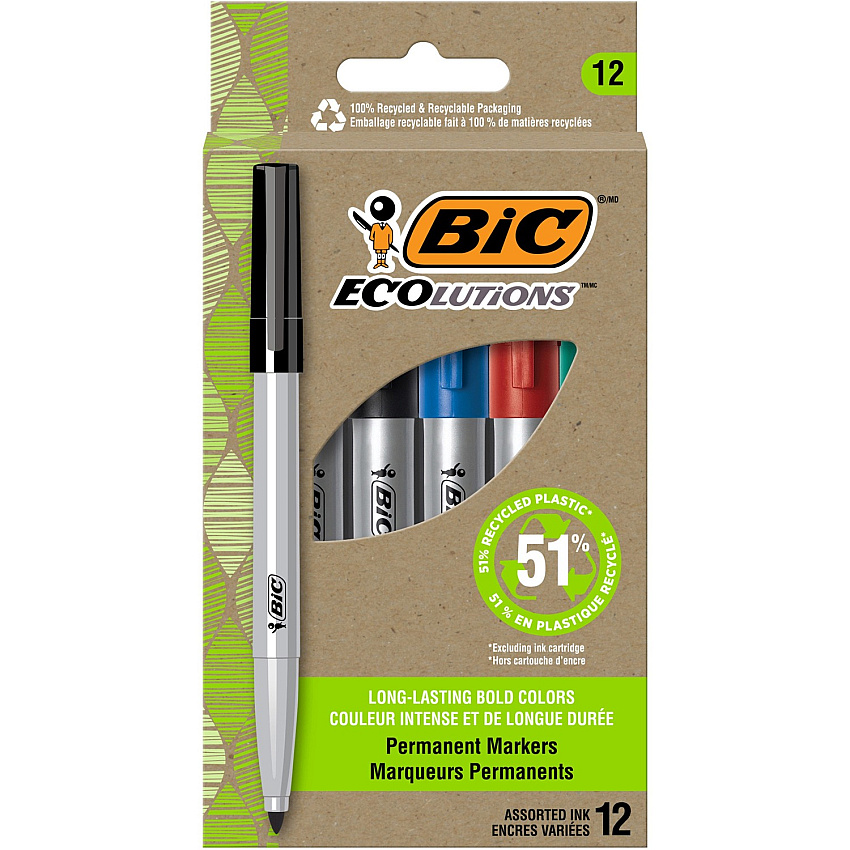 BIC Ecolutions Permanent Marker (BICPMER12AST)