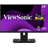 Viewsonic VG2448A 24 Inch IPS 1080p Ergonomic Monitor with Ultra-Thin Bezels, HDMI, DisplayPort, USB, VGA, and 40 Degree Tilt for Home and Office