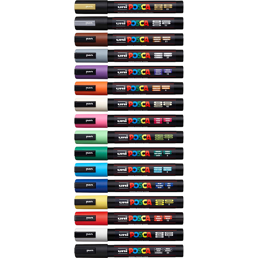 Uni Posca PC-5M Paint Markers (UBCPC5M16C)