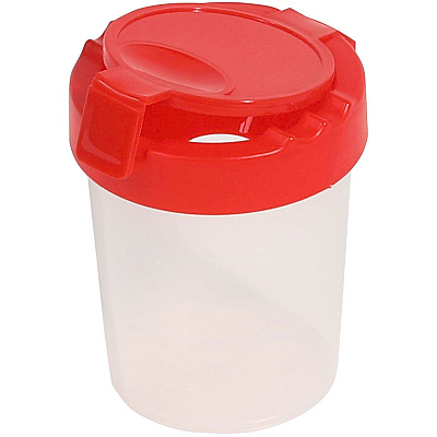 deflecto Antimicrobial Kids No Spill Paint Cup Red (DEF39515RED)