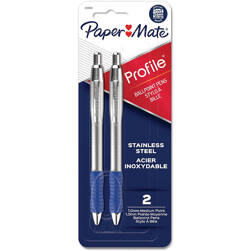 Paper Mate Profile Retractable Ball Point Pens Bold Point Blue 2/pkg (PAP2130519)