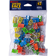 Officemate Smiling Faces Binder Clips, 42PC (OIC31090)