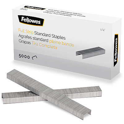 Fellowes ¼" Full Strip of Staples 5000pk (FEL5010801)