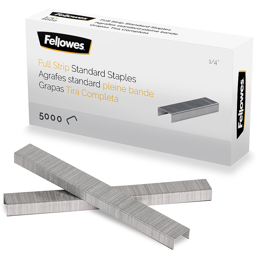 Fellowes ¼" Full Strip of Staples 5000pk (FEL5010801)