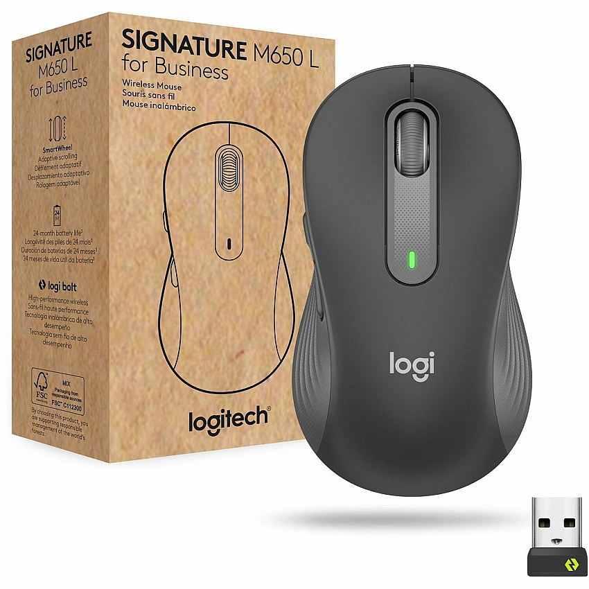 Logitech Signature M650 L for Business (Graphite) - Brown Box (910006346)