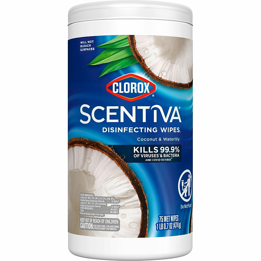 Clorox Scentiva Wipes, Bleach Free Cleaning Wipes (CLO60037)