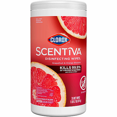 Clorox Scentiva Wipes, Bleach Free Cleaning Wipes (CLO60036)