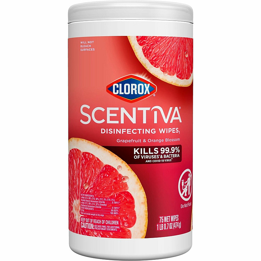 Clorox Scentiva Wipes, Bleach Free Cleaning Wipes (CLO60036)