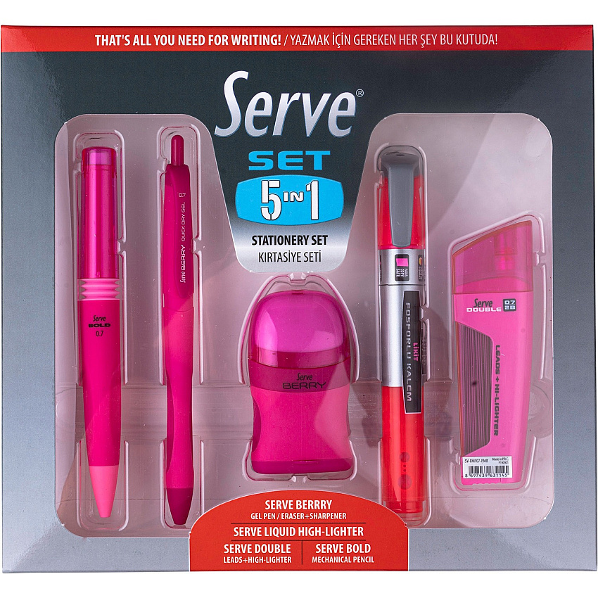 So-Mine Serve 5 in 1 Stationery Set (SRV5IN1SET07FP)