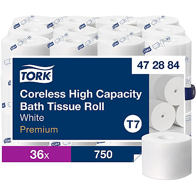 Tork Coreless High-Capacity Toilet Paper Roll White T7 (TRK472884)